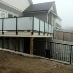 Satin etch glass railings